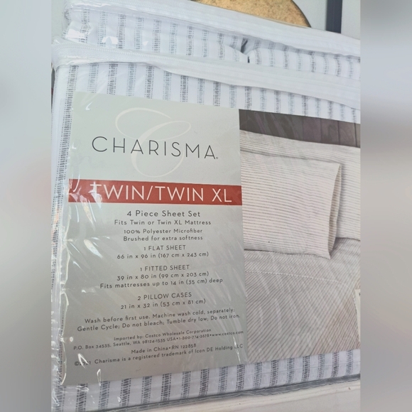 Charisma Twin / XL 4pc Sheet Set, Remsen Stripe - Picture 5 of 5
